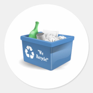 Recycling Bin Classic Round Sticker