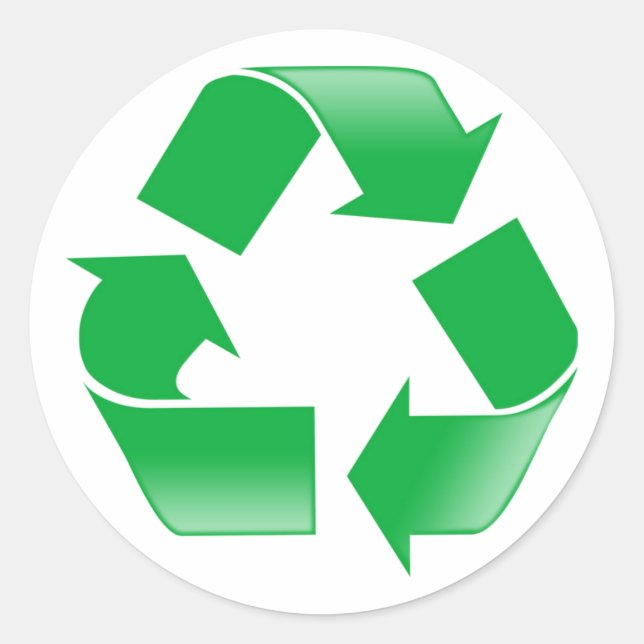 Recycling CLASSIC RECYCLE SYMBOL Classic Round Sticker (Front)