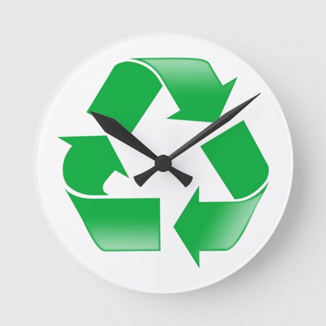 Recycling CLASSIC RECYCLE SYMBOL Round Clock (Front)
