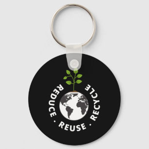 Recycling Earth Day Gift Environment Reduce Reuse Key Ring