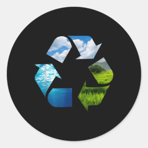 Recycling Earth Planet Environmental Protection Na Classic Round Sticker