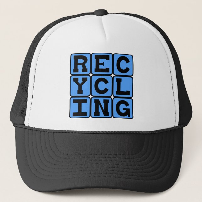 Recycling, Ecological Safety Net Trucker Hat (Front)