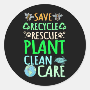 Recycling Environmentalist Recycle Earth Day Rescu Classic Round Sticker