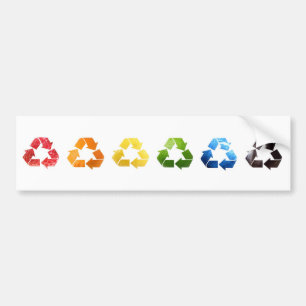 Recycling Fruit and Veggies Rainbow Bumper Sticker