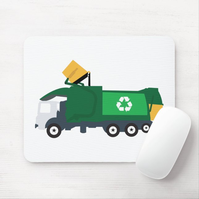 Recycling Garbage Truck Mouse Pad (With Mouse)