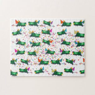 Recycling Garbage Truck Party Pattern  Jigsaw Puzzle