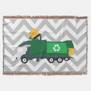 Recycling Garbage Truck Throw Blanket