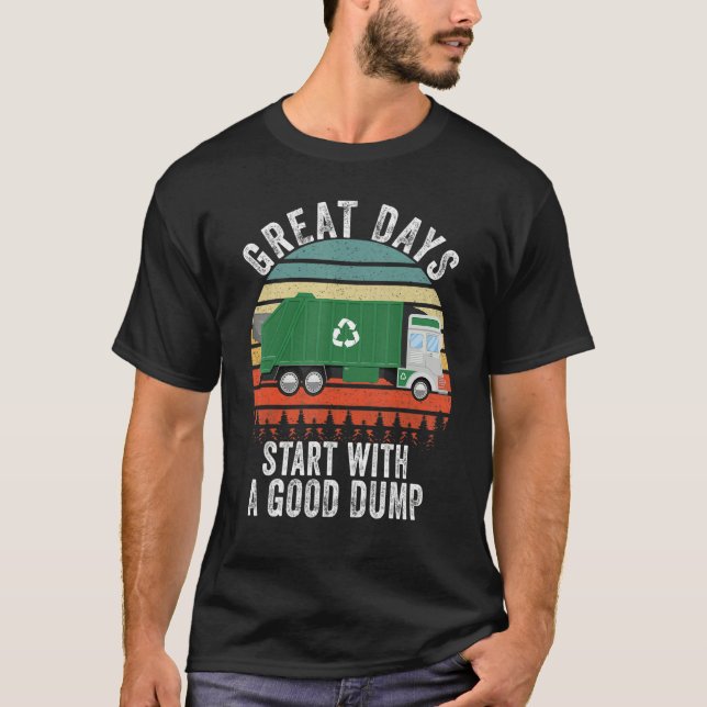Recycling Garbage Truck Trash Collector  Recycling T-Shirt (Front)
