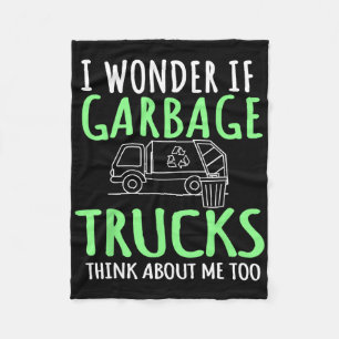 Recycling Garge Truck Trash Collector Recycle Eart Fleece Blanket