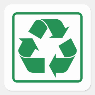 Recycling green Symbol Square Sticker