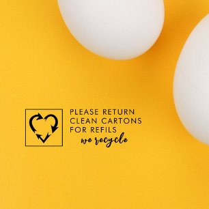 Recycling Heart Custom Text Egg Carton Refills Sel Self-inking Stamp