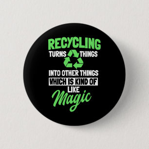 Recycling Logo Environmentalist Recycle Earth Day 6 Cm Round Badge