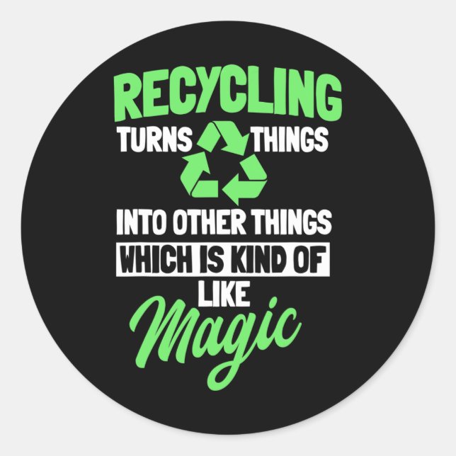 Recycling Logo Environmentalist Recycle Earth Day  Classic Round Sticker (Front)