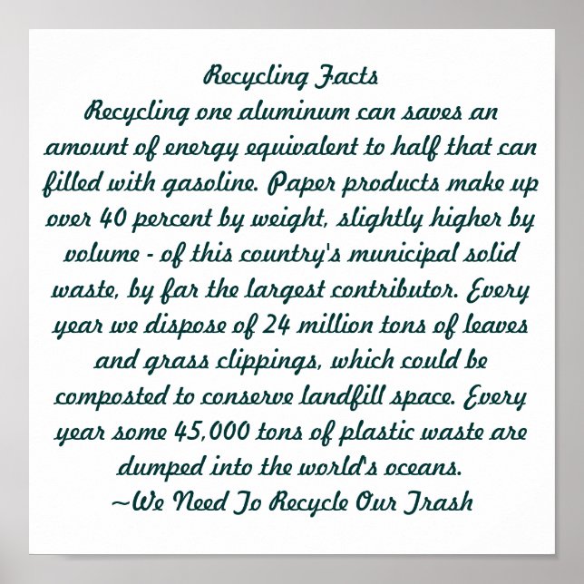 Recycling Poster (Front)