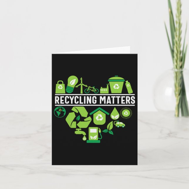 Recycling Problems Earth Day  Card (Front)