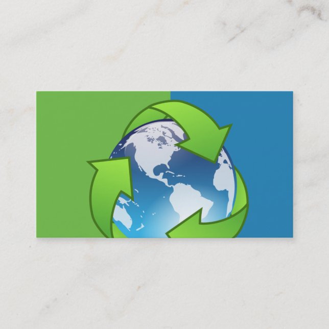 Recycling Service Globe Business Cards (Front)