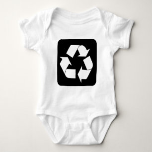 Recycling Sign - Black Baby Bodysuit