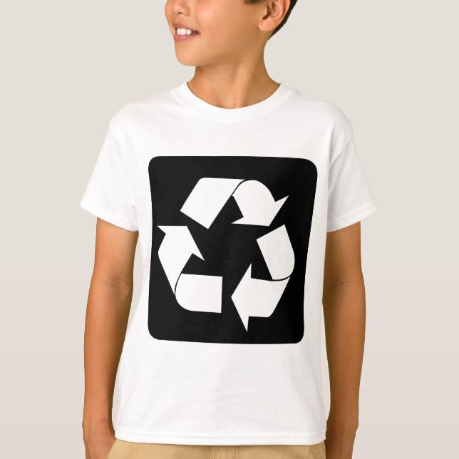 Recycling Sign - Black T-Shirt (Front)