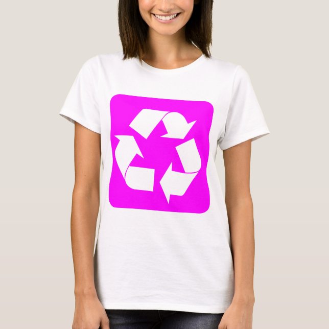 Recycling Sign - Magenta T-Shirt (Front)