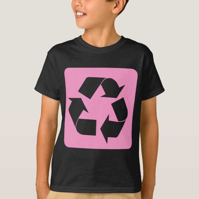 Recycling Sign - Pink T-Shirt (Front)