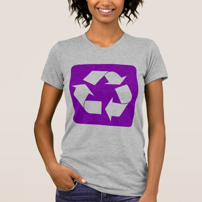 Recycling Sign - Purple T-Shirt (Front)
