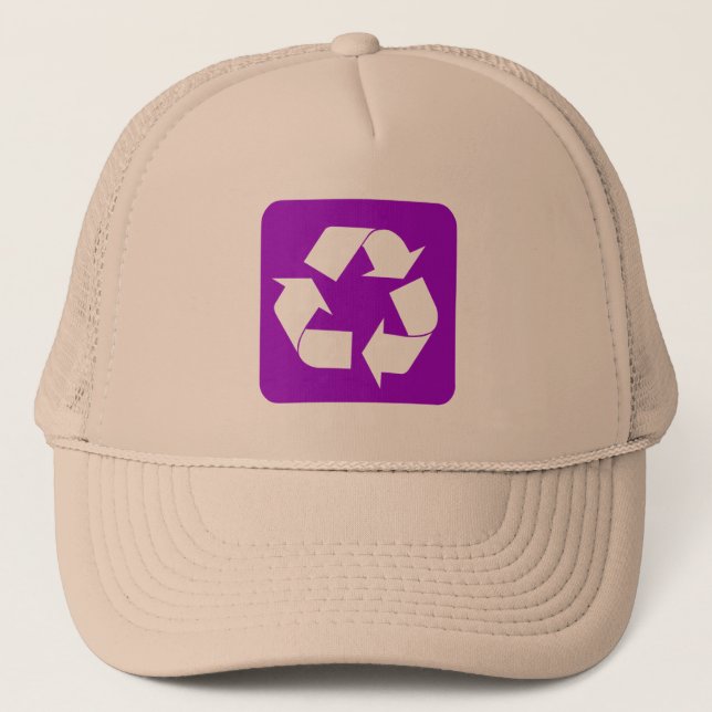 Recycling Sign - Purple Trucker Hat (Front)