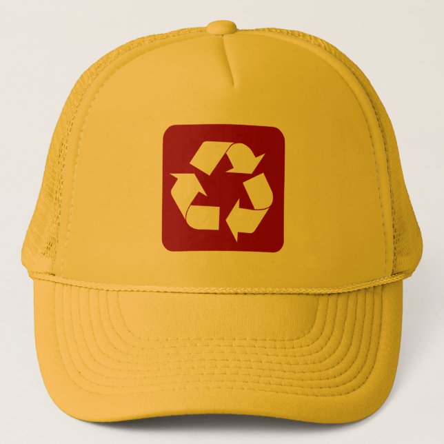 Recycling Sign - Ruby Trucker Hat (Front)