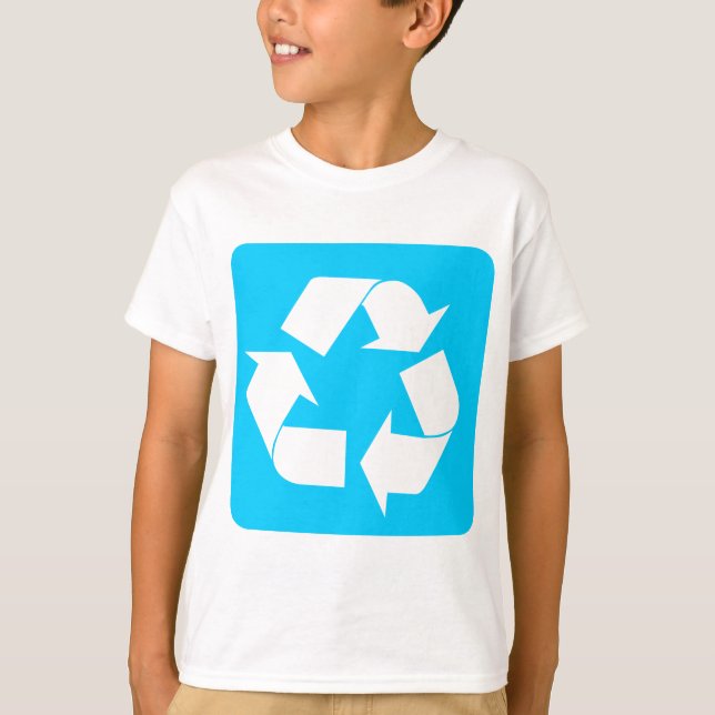 Recycling Sign - Sky Blue T-Shirt (Front)