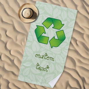 Recycling symbol beach towel