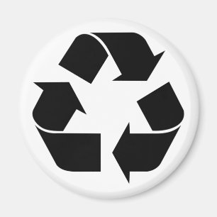 Recycling Symbol - Black Magnet