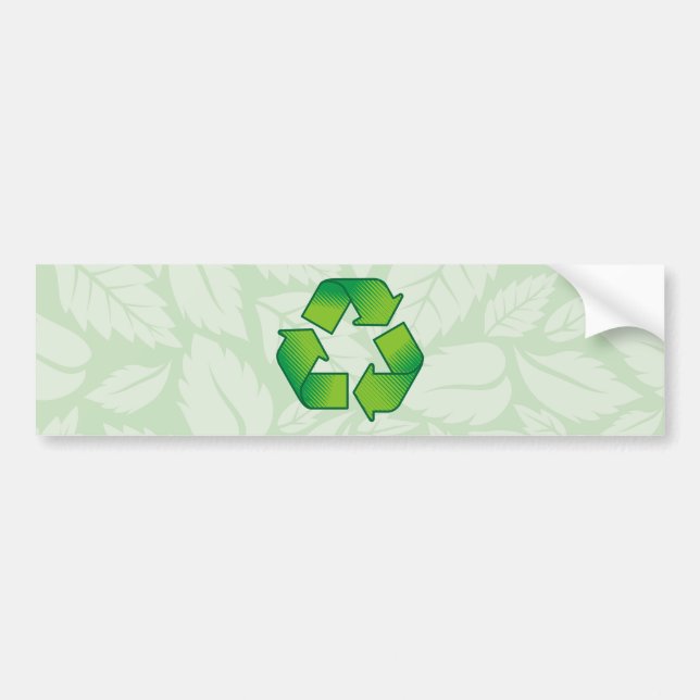 Recycling symbol bumper sticker (Front)