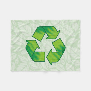 Recycling symbol fleece blanket