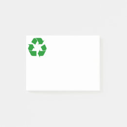 Recycling Symbol - Green Post-it Notes