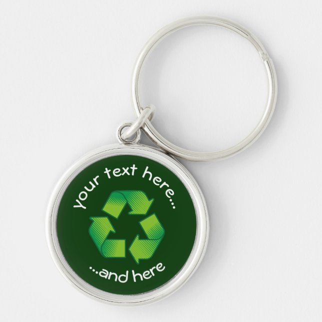 Recycling Symbol Key Ring (Front)