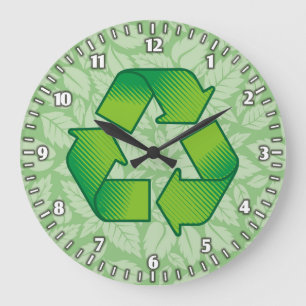 Recycling Symbol Large Clock