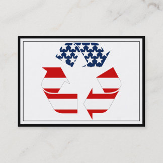 Recycling Symbol - Red White & Blue Business Card