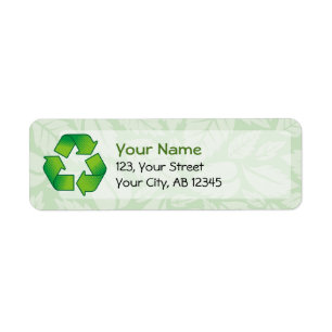 Recycling symbol return address label