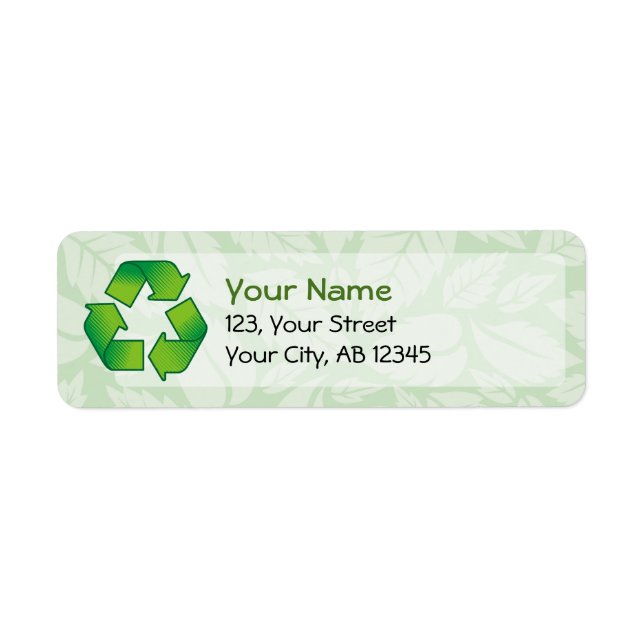 Recycling symbol return address label (Front)