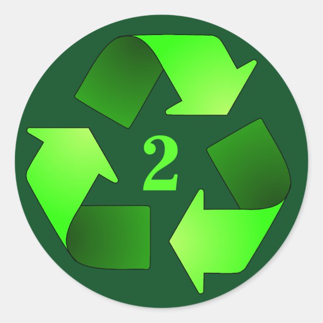 Recycling Symbol Sticker - Choose Recycling Number (Front)