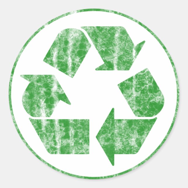 Recycling to Save the Planet Earth, Symbol Classic Round Sticker (Front)