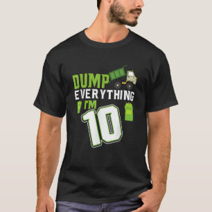 Recycling Trash 10 Year Old Garbage Truck 10th Bir T-Shirt