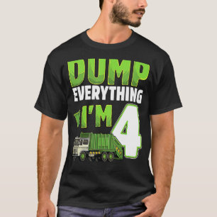 Recycling Trash 4 Year Old Garbage Truck 4th Birth T-Shirt