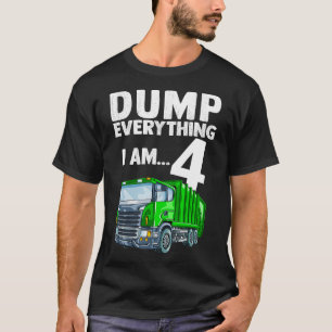 Recycling Trash Garbage Truck Birthday 4 4th Kids T-Shirt