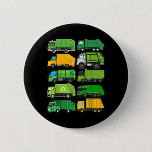 Recycling Trash Garbage Truck Kids Birthday Gifts  6 Cm Round Badge