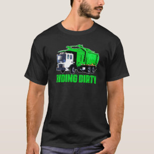 Recycling Trash Garbage Truck Kids Men Riding Dir T-Shirt