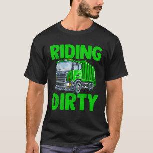 Recycling Trash Garbage Truck Kids Men Riding Dirt T-Shirt