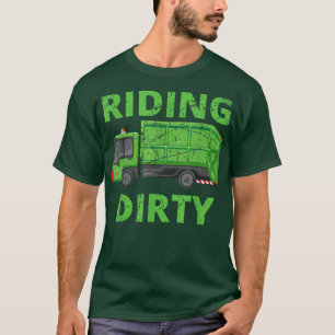Recycling Trash Garbage Truck Kids Men Riding Dirt T-Shirt