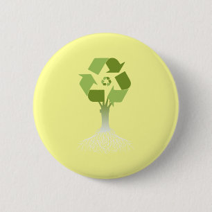 Recycling Tree 6 Cm Round Badge