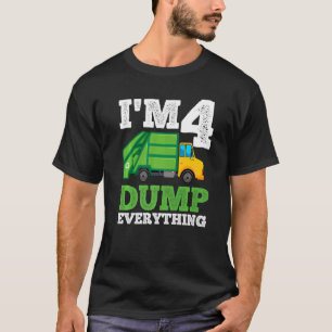 Recycling Truck 4 Years Old Garbage Truck 4th Birt T-Shirt