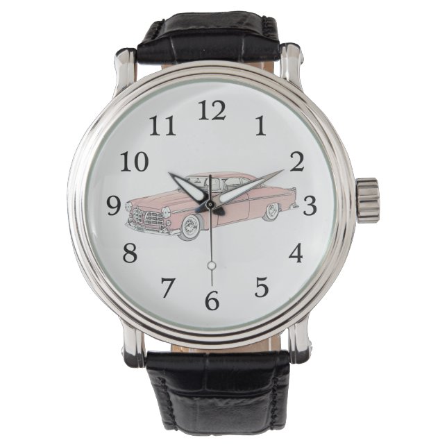 Red 1955 Chrysler 300 Illustration Wristwatch (Front)